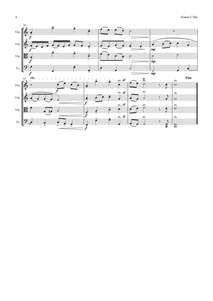Canon C-Major, Kanon C-Dur, String Quartet image number null