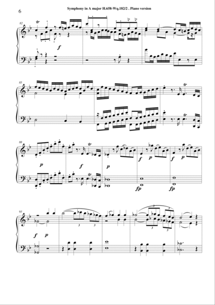 Bach C.P.E. Symphony No.2 in B-flat major - Piano version Piano Solo scores gallery preview page 6