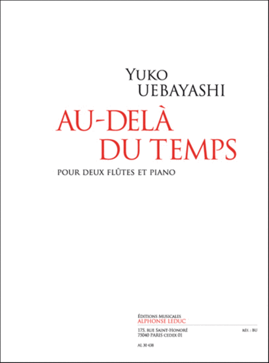 Au-dela Du Temps Pour 2 Flutes Et Piano Flute Duet scores gallery preview page 1