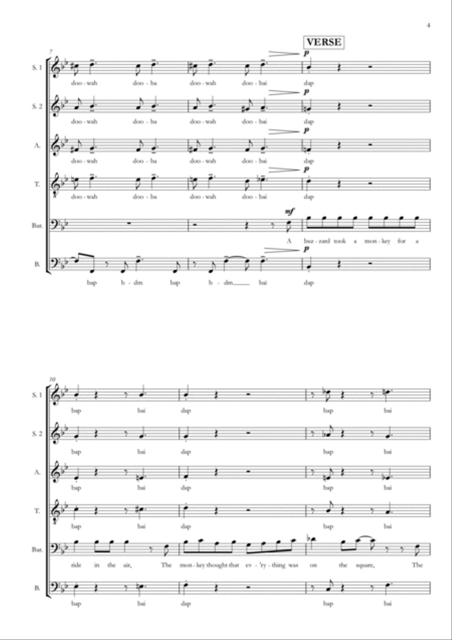 Straighten Up And Fly Right A Cappella scores gallery preview page 3