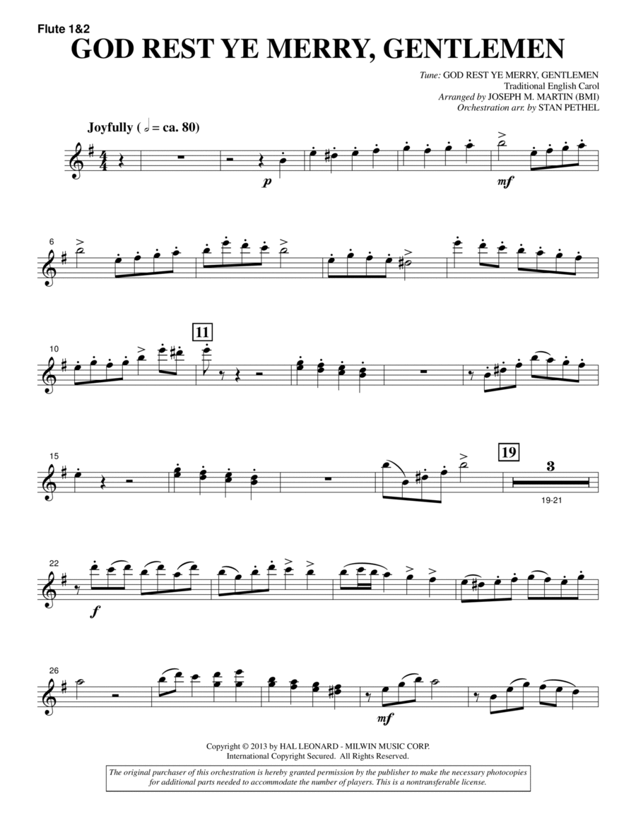 God Rest Ye Merry, Gentlemen (from A Symphony Of Carols) - Flute 1 & 2 Choir scores gallery preview page 1