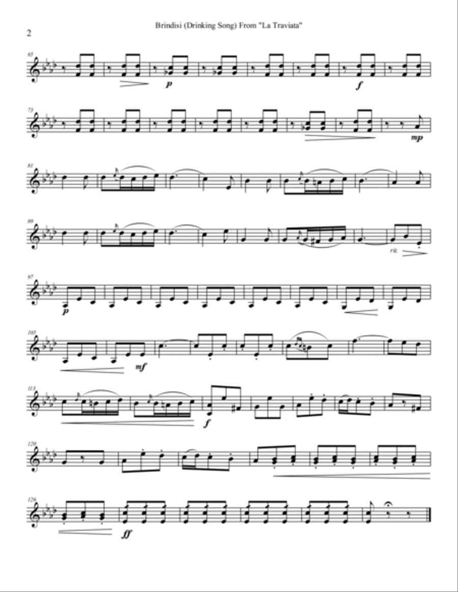 Brindisi (Drinking Song) from La Traviata (arranged for String Trio) String Trio scores gallery preview page 4