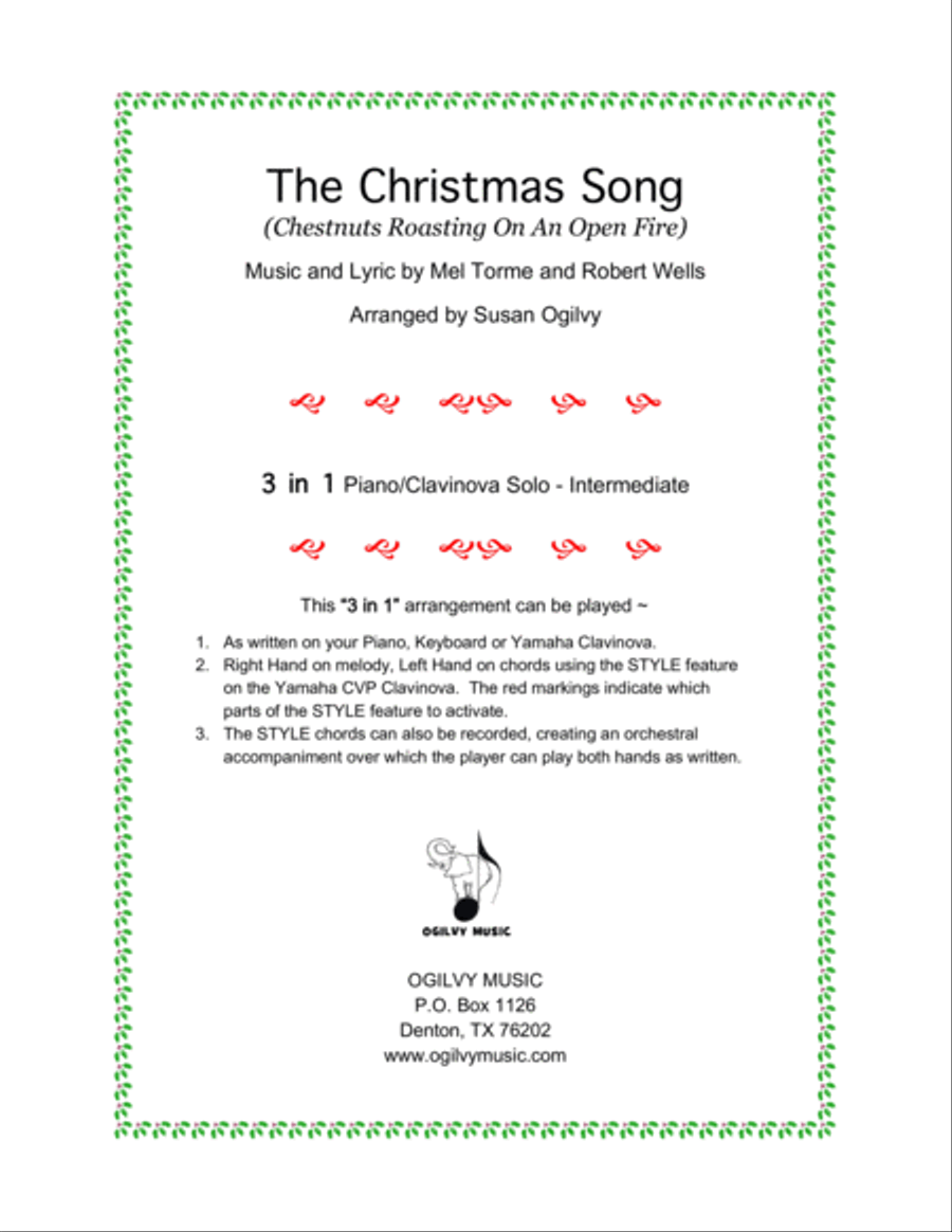 The Christmas Song (Chestnuts Roasting On An Open Fire) Piano Solo scores gallery preview page 1