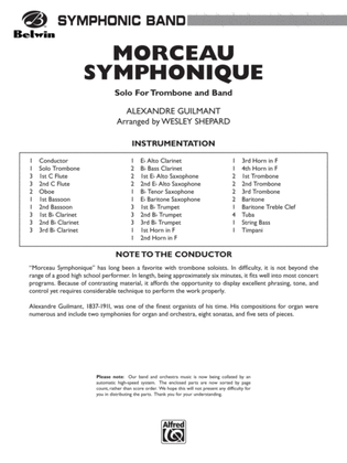 Book cover for Morceau Symphonique (Trombone Solo and Band): Score