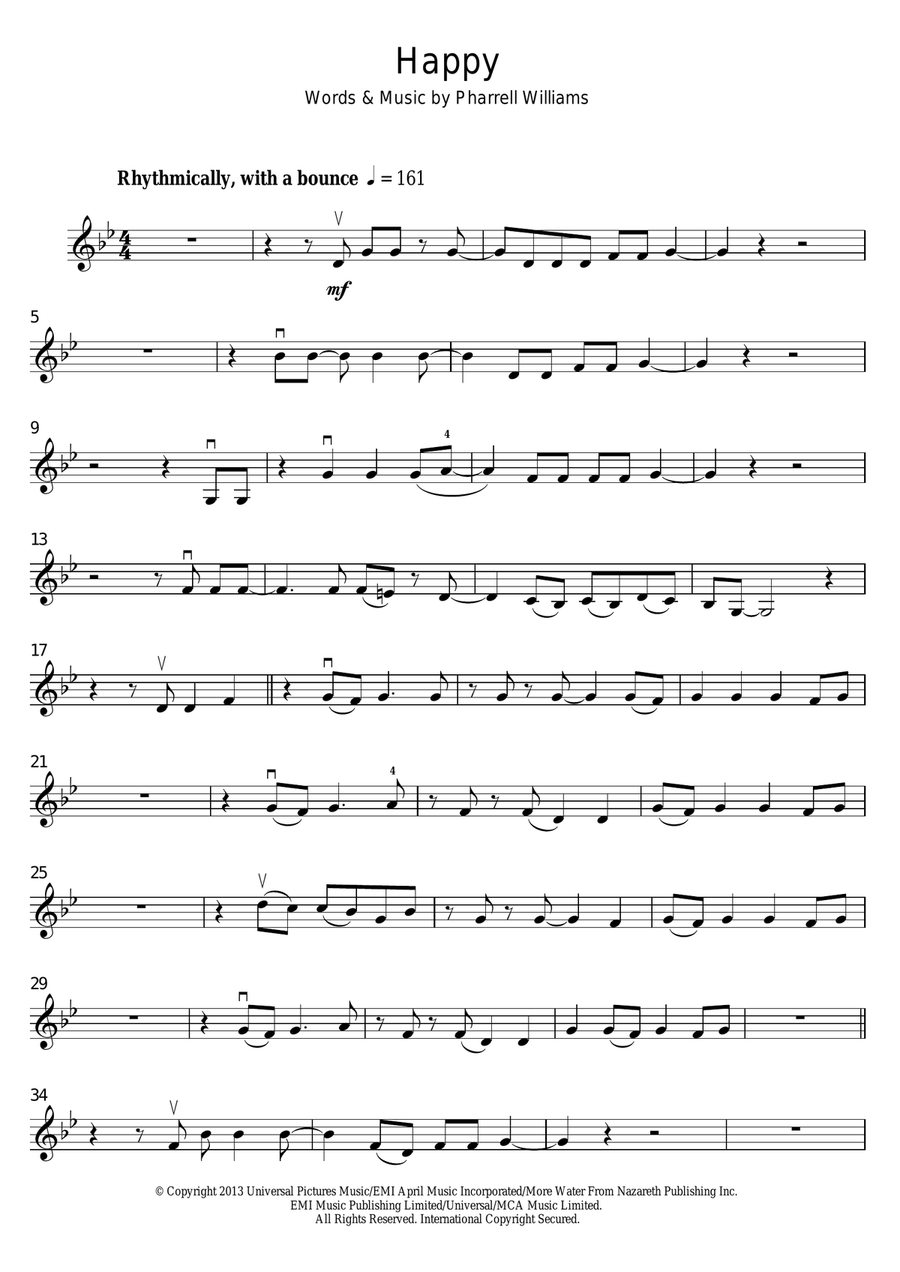 Happy Violin Solo scores gallery preview page 1