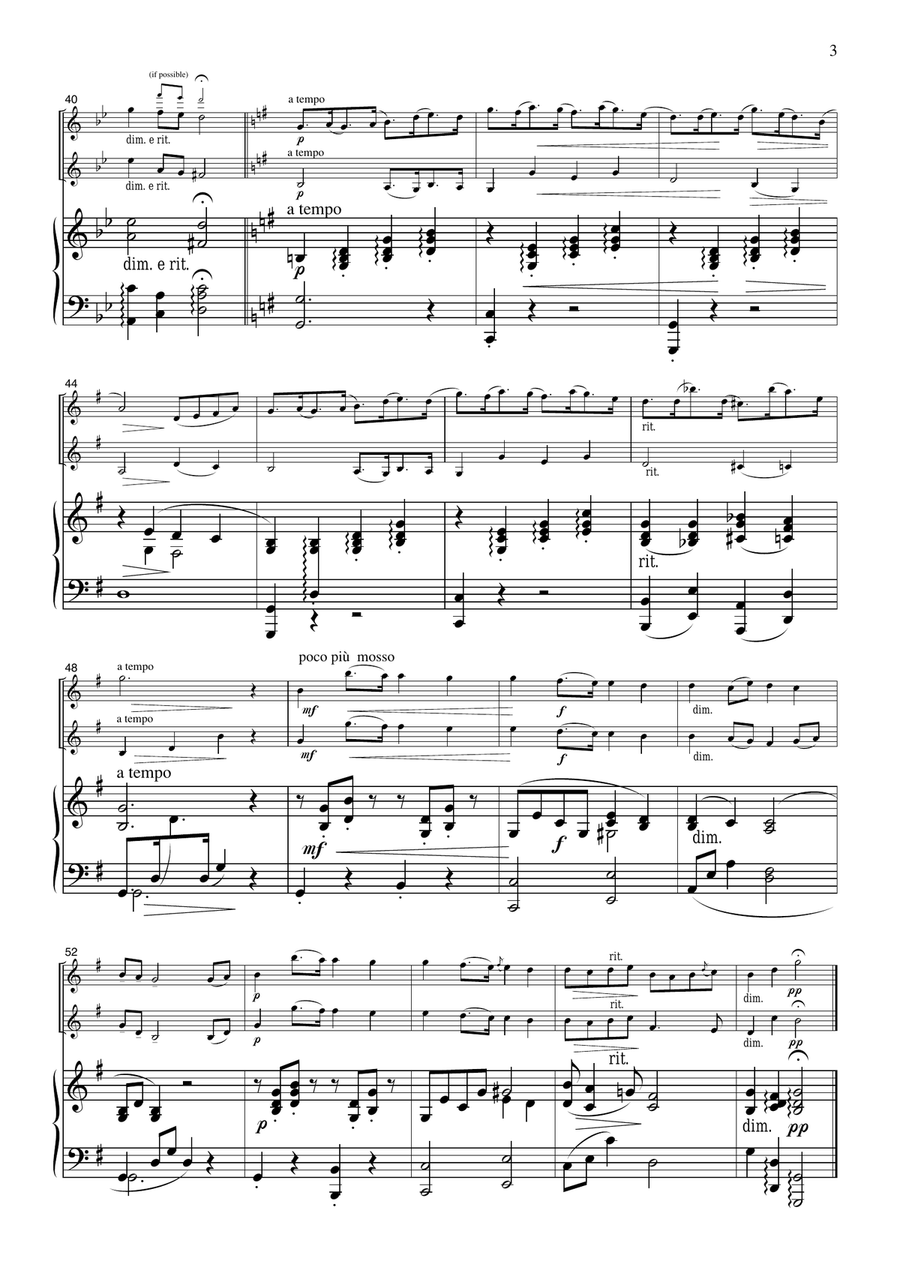 Dvorak Humoreske, for 2 Violins & Piano, VN211 Violin Solo scores gallery preview page 3