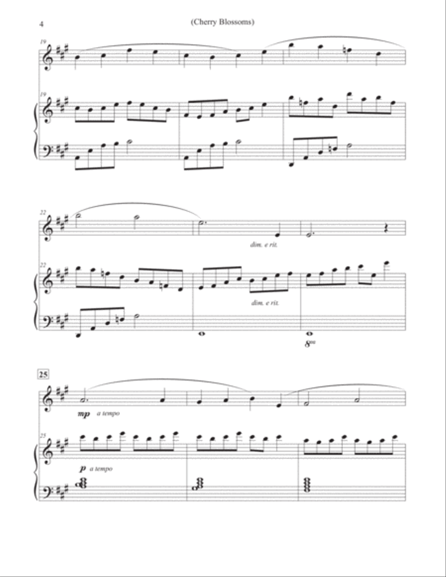Cherry Blossoms - Flute & Piano Flute Solo scores gallery preview page 4