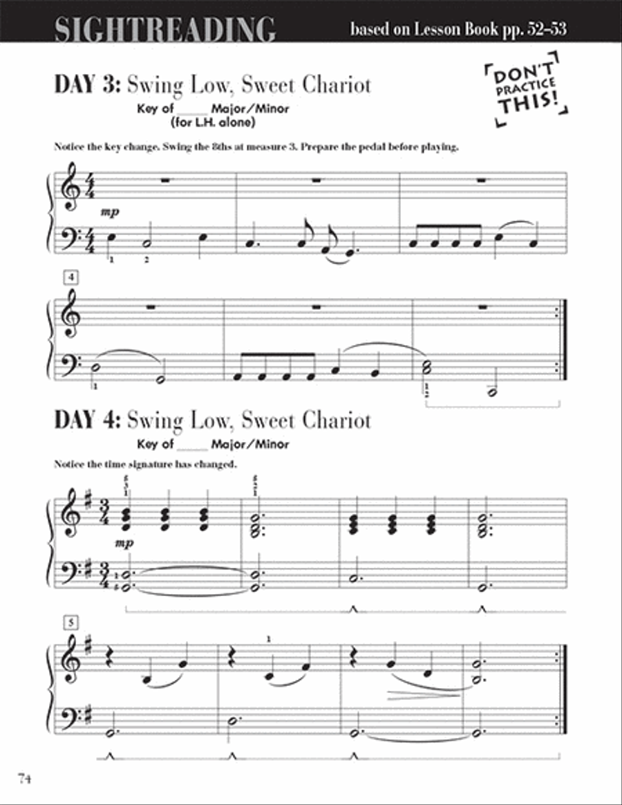Level 3B - Sightreading Book Piano Method scores gallery preview page 6