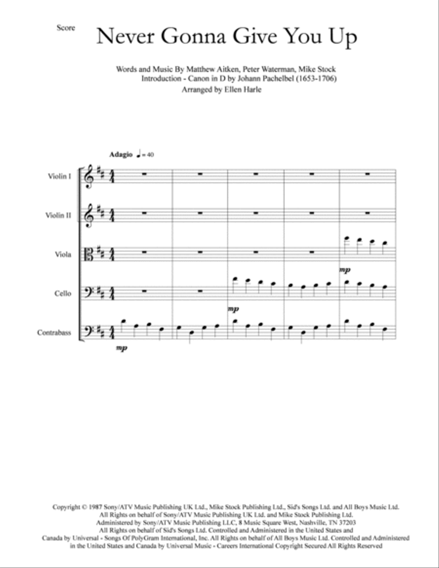 Never Gonna Give You Up String Orchestra scores gallery preview page 3