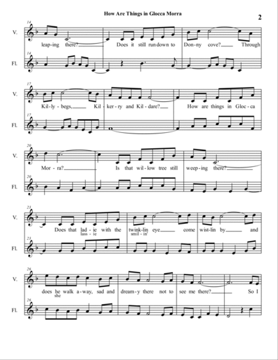 How Are Things In Glocca Morra Flute scores gallery preview page 3