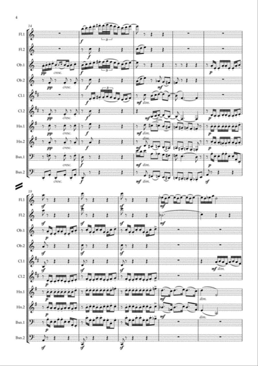 Debussy: Suite Bergamasque Mvt.2 Menuet - wind dectet School and Community scores gallery preview page 5