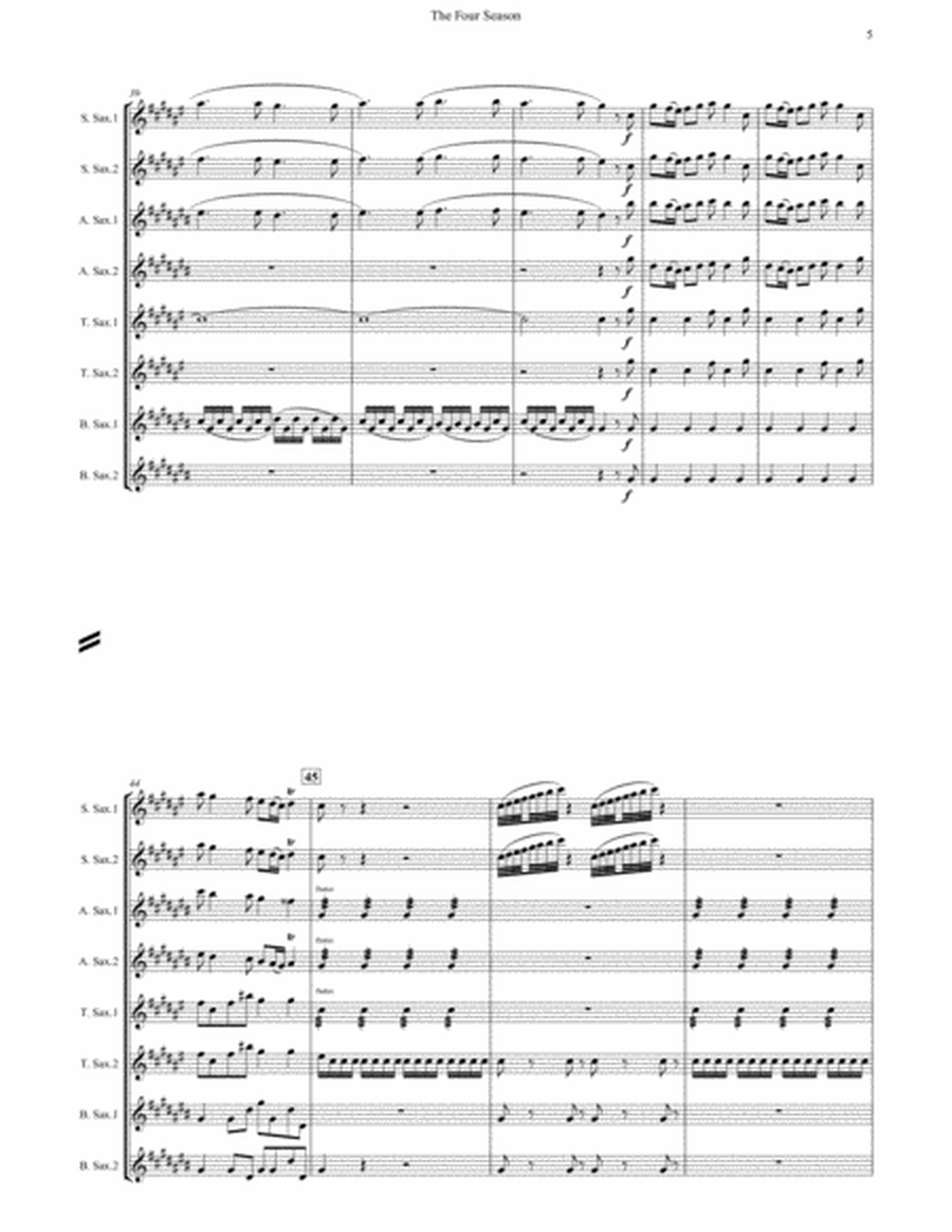 The Four Seasons ; Vivaldi (Spring) for 8 Saxophone