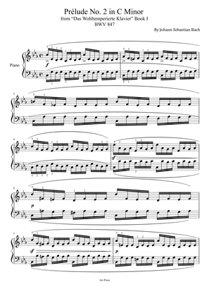 J. S. Bach - Prélude No. 2 BWV 847 in C Minor - With Finger,Original