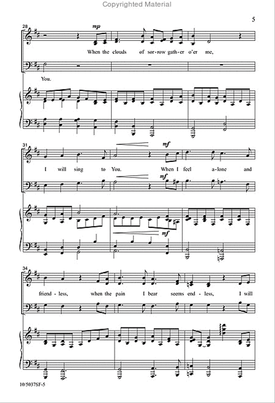 I Will Sing to You 4-Part scores gallery preview page 5