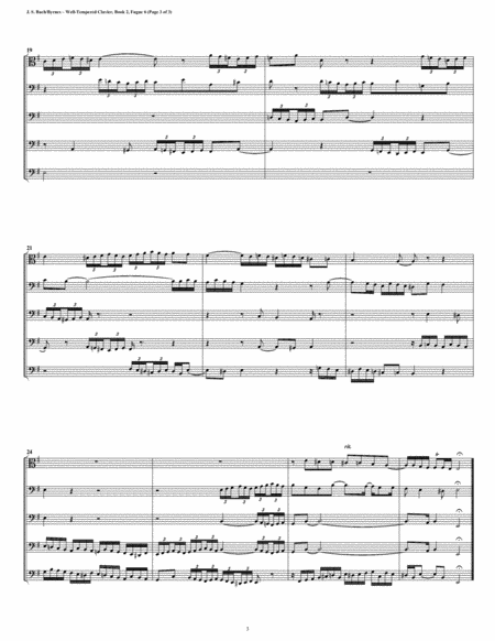 Fugue 06 from Well-Tempered Clavier, Book 2 (Trombone Quintet) image number null