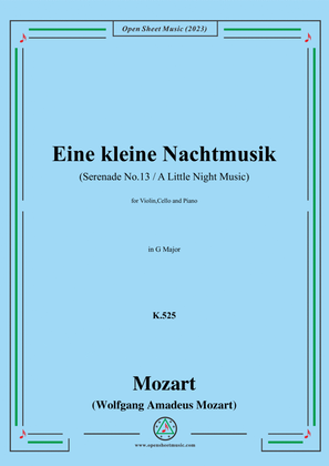 Book cover for Mozart-Eine kleine Nachtmusik(Serenade No.13),K.525,in G Major,for Violin,Cello and Piano
