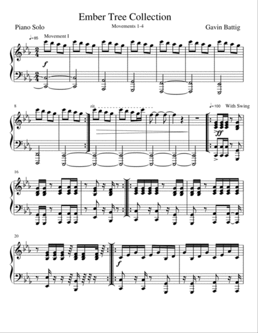 Ember Tree Collection Piano Solo scores gallery preview page 1