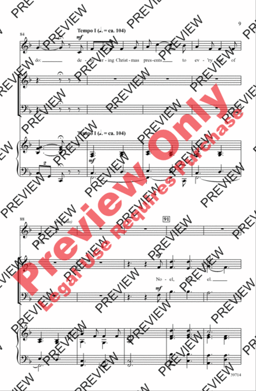 Jonathan's Bell Carol 3-Part scores gallery preview page 9