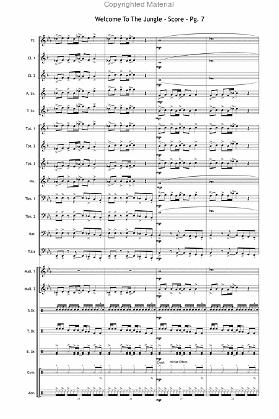 Welcome to the Jungle Welcome to the Jungle Marching Band scores gallery preview page 8