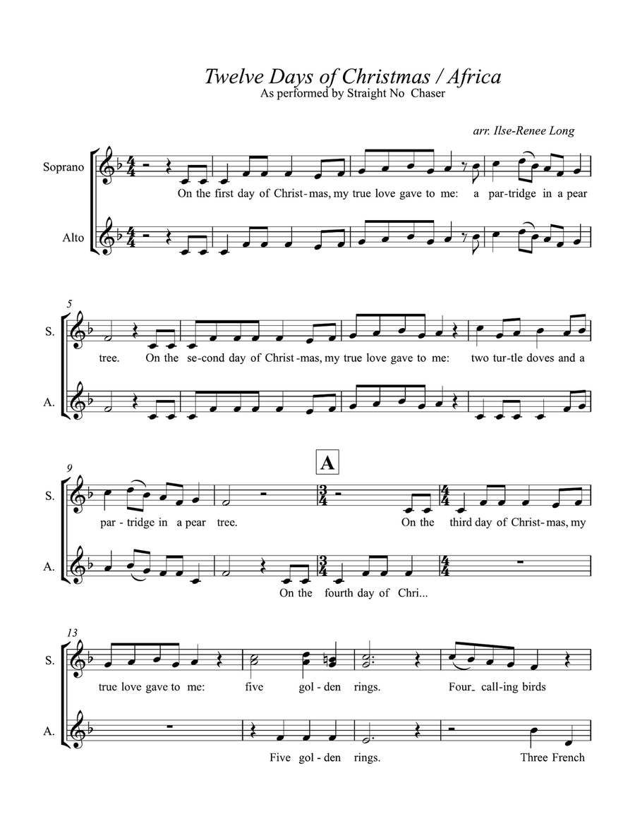The 12 Days Of Christmas SSA scores gallery preview page 1