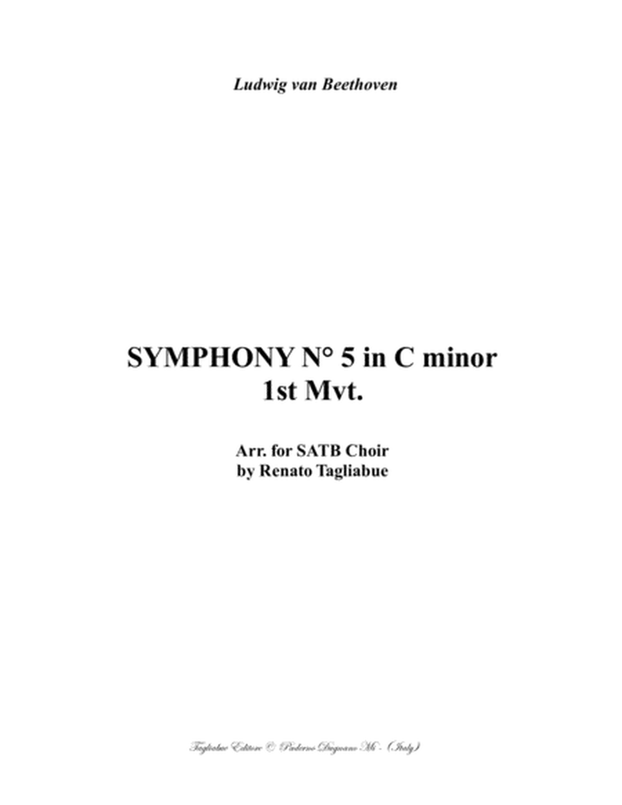 SYMPHONY N° 5 in C minor - Allegro con brio - Arr. for SATB Choir (in vocalization) + Part Piano image number null