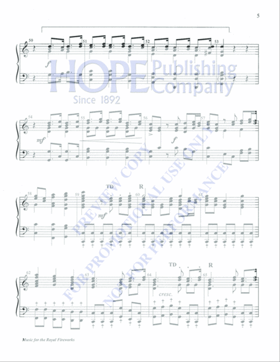 Music for the Royal Fireworks 5-Octaves scores gallery preview page 5
