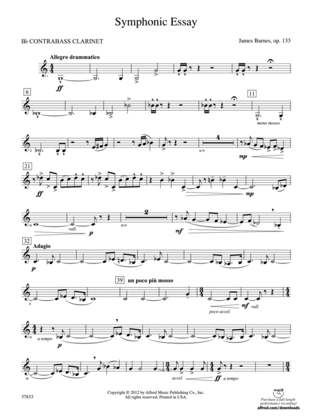 Symphonic Essay: B-flat Contrabass Clarinet
