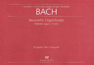 Book cover for Nineteen Organ Chorales by Johann Sebastian Bach and the Thuringian Circle