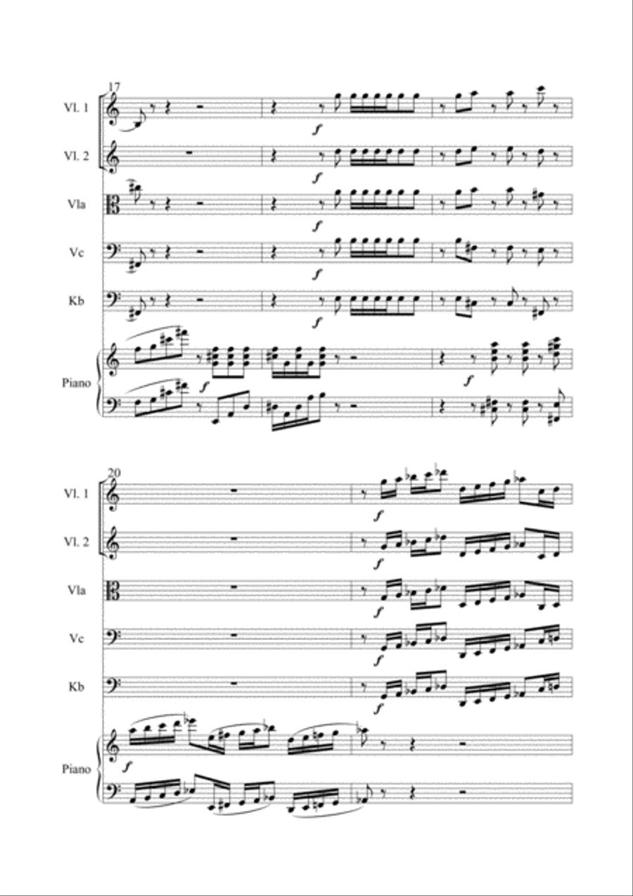 Concertino /Fantasie) für Klavier und Streichorchester String Orchestra scores gallery preview page 4