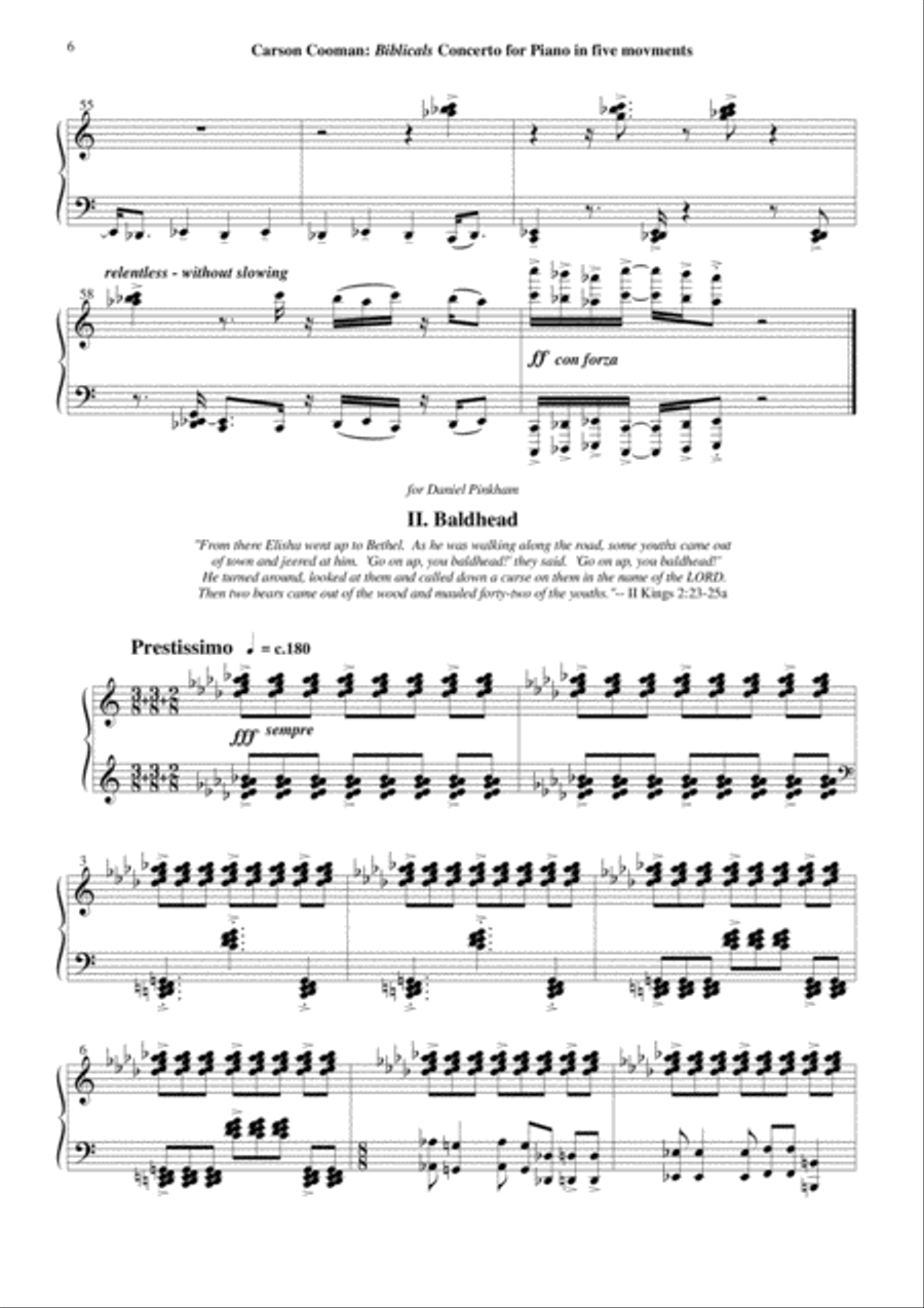 Carson Cooman: Biblicals: Concerto for Solo Piano Piano Solo scores gallery preview page 6