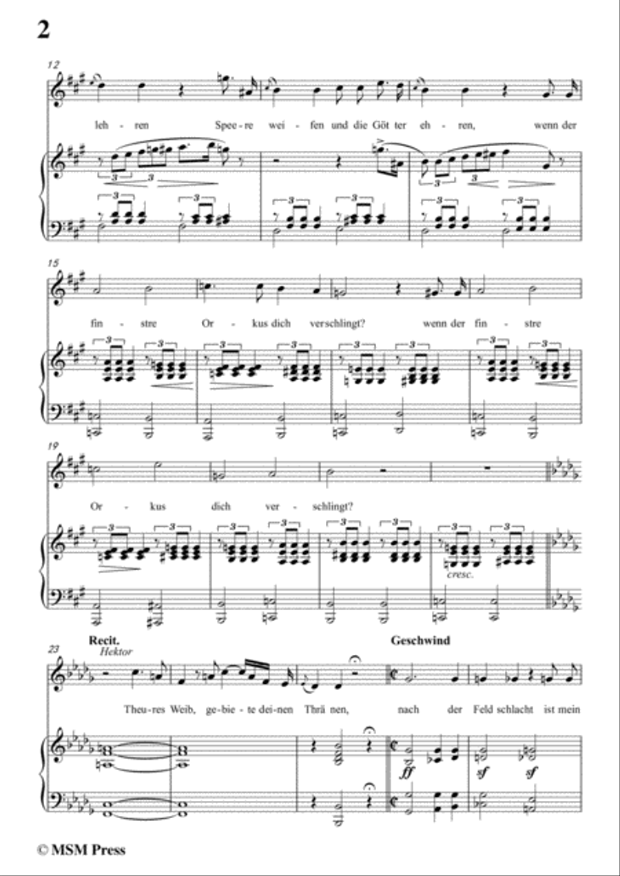 Schubert-Hektors Abschied(Hector's Farewell),D.312,in f sharp minor,for Voice&Piano Voice scores gallery preview page 4