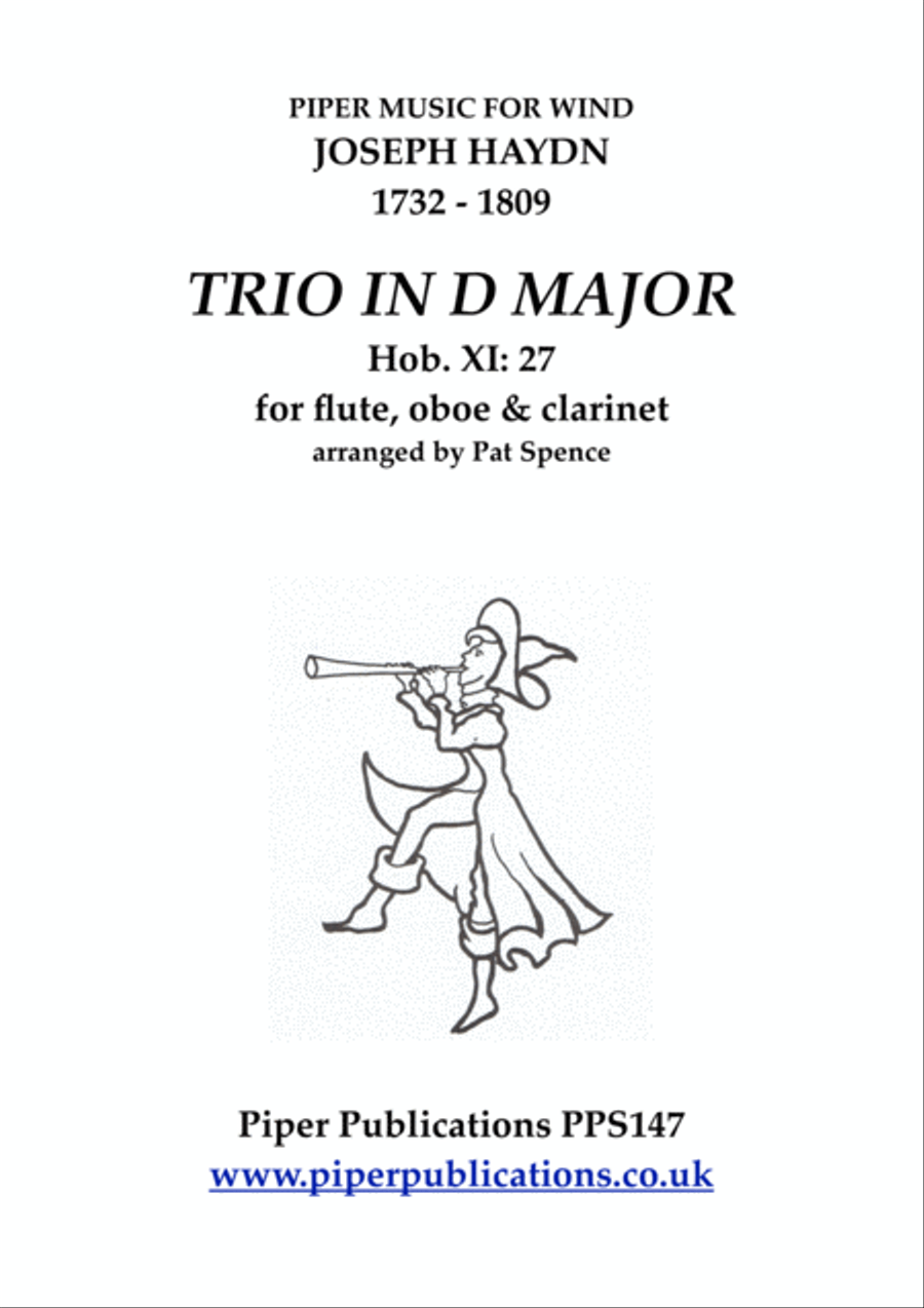 HAYDN TRIO IN D MAJOR Hob. XI:27 for flute, oboe & clarinet Woodwind Trio scores gallery preview page 1