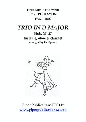 Book cover for HAYDN TRIO IN D MAJOR Hob. XI:27 for flute, oboe & clarinet