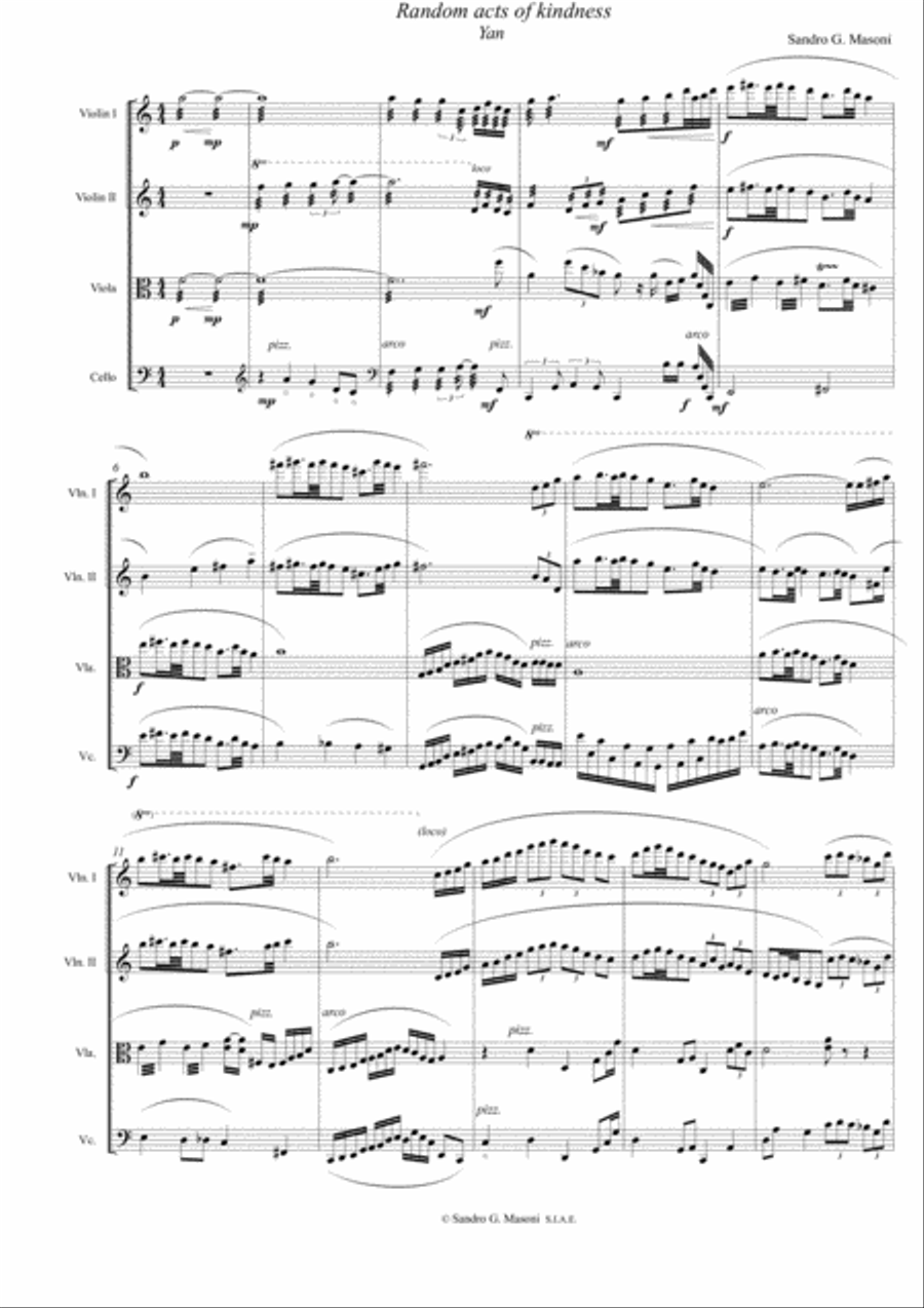 Random acts of kindness (score) String Quartet scores gallery preview page 1
