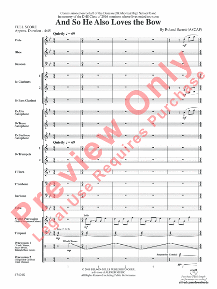 And So He Also Loves the Bow Concert Band scores gallery preview page 4