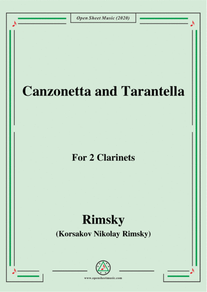Rimsky-Korsakov-Canzonetta and Tarantella,for 2 Clarinets image number null