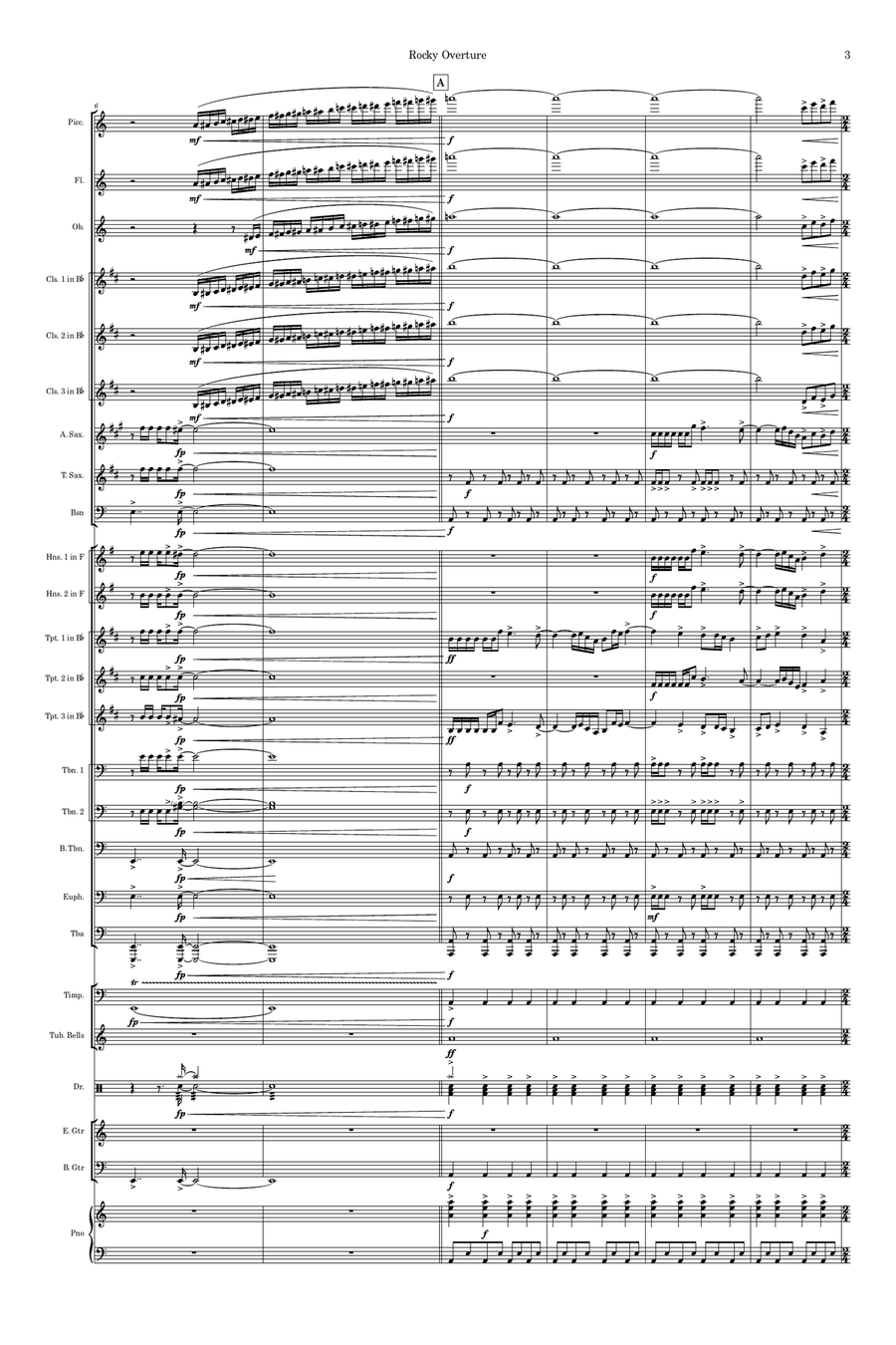 Overture Rocky II Concert Band scores gallery preview page 3