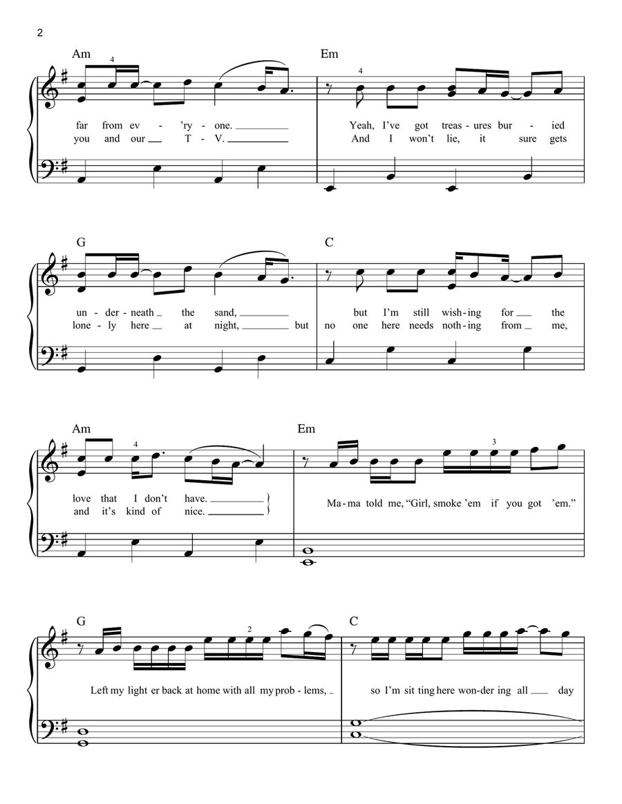 Island Easy Piano scores gallery preview page 2
