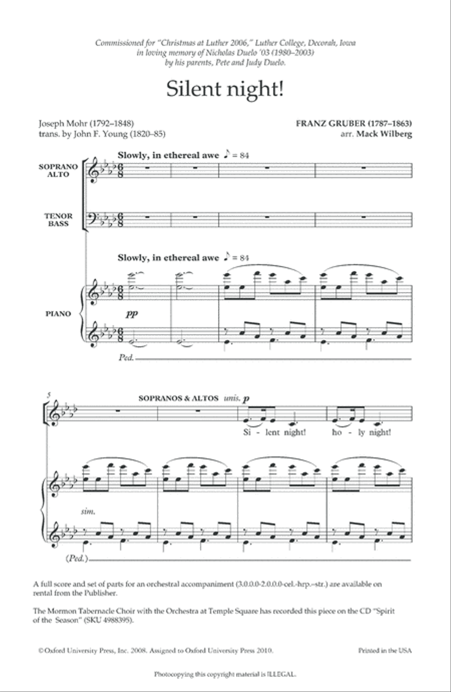 Silent Night 4-Part scores gallery preview page 2