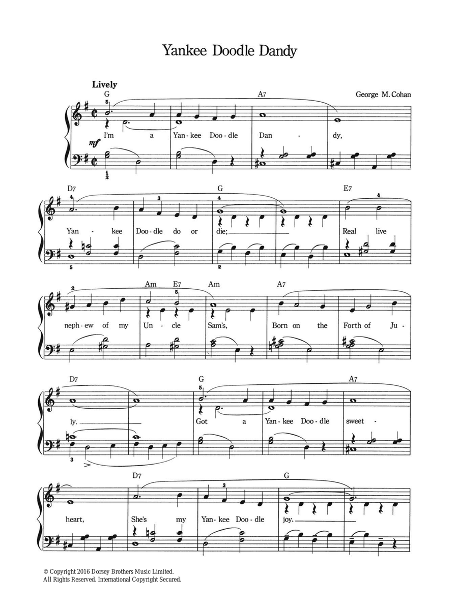 Yankee Doodle Dandy Piano, Vocal scores gallery preview page 1