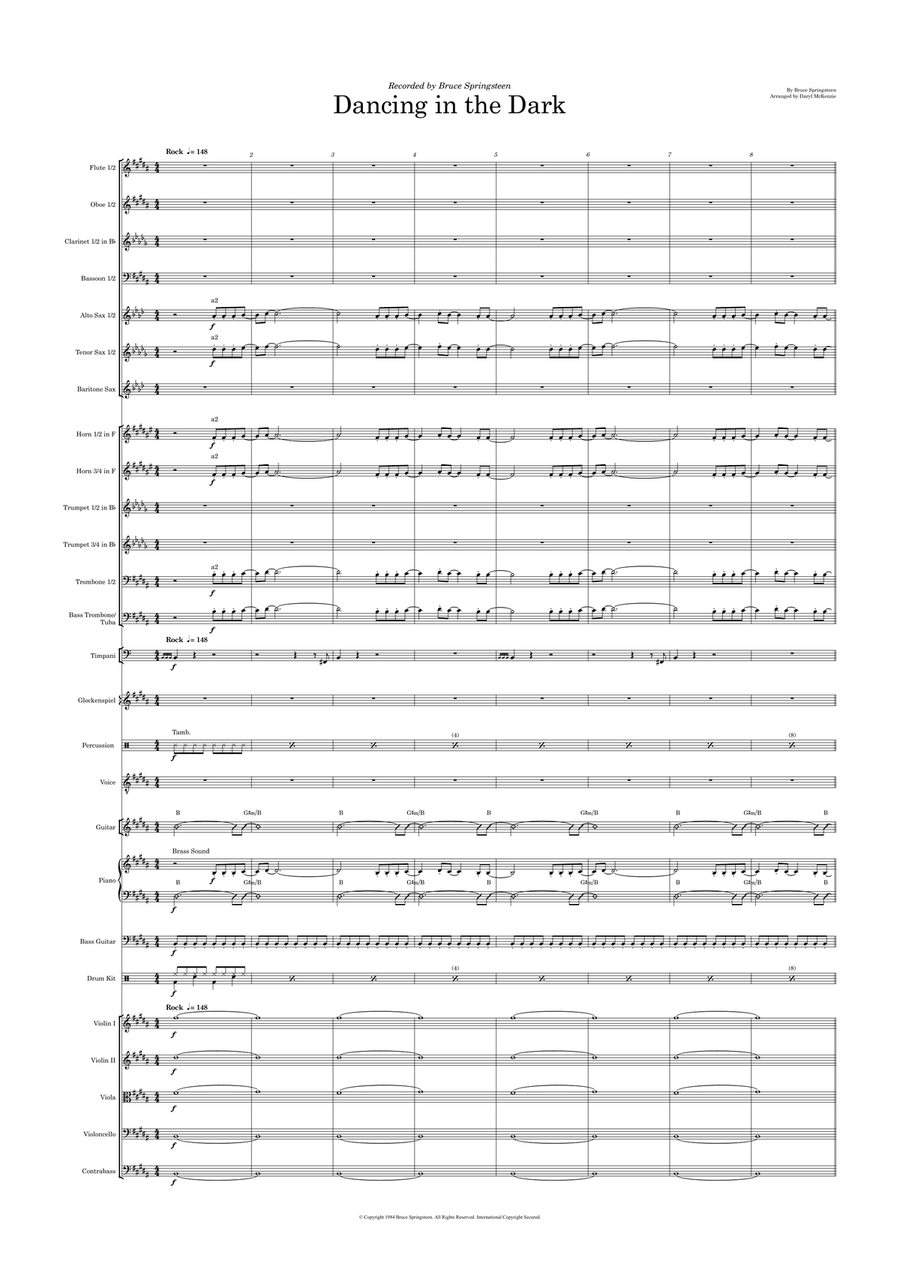 Dancing In The Dark Full Orchestra scores gallery preview page 1