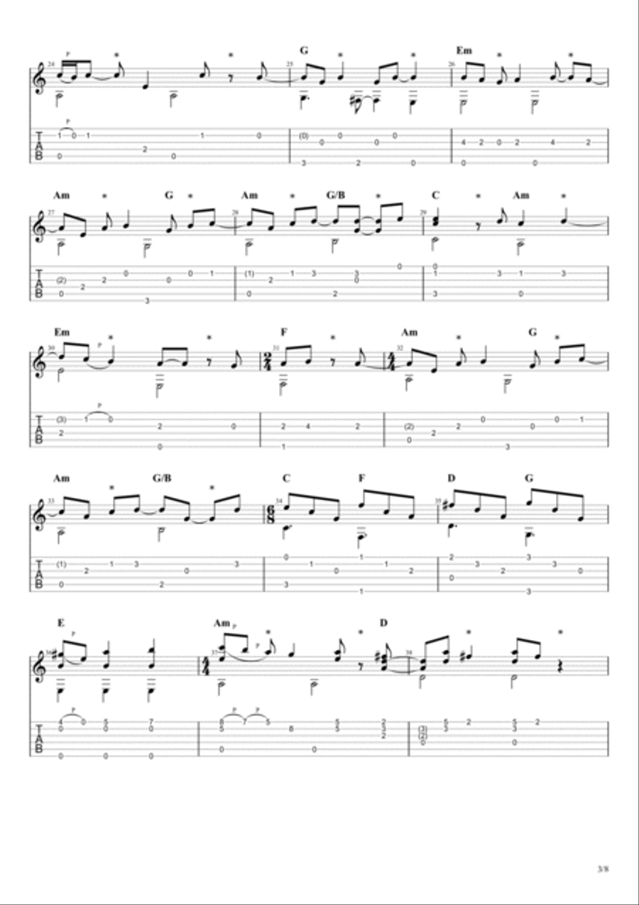 Classical Gas Acoustic Guitar scores gallery preview page 3
