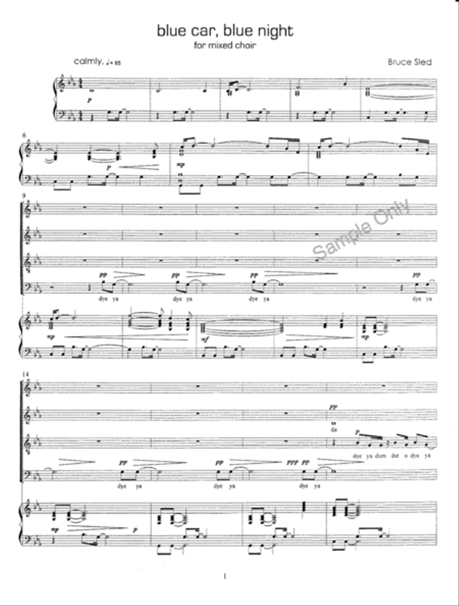 Blue Car Blue Night Blue Car Blue Night 4-Part scores gallery preview page 2