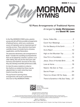 Book cover for Play Mormon Hymns, Book 1: 12 Piano Arrangements of Traditional Hymns