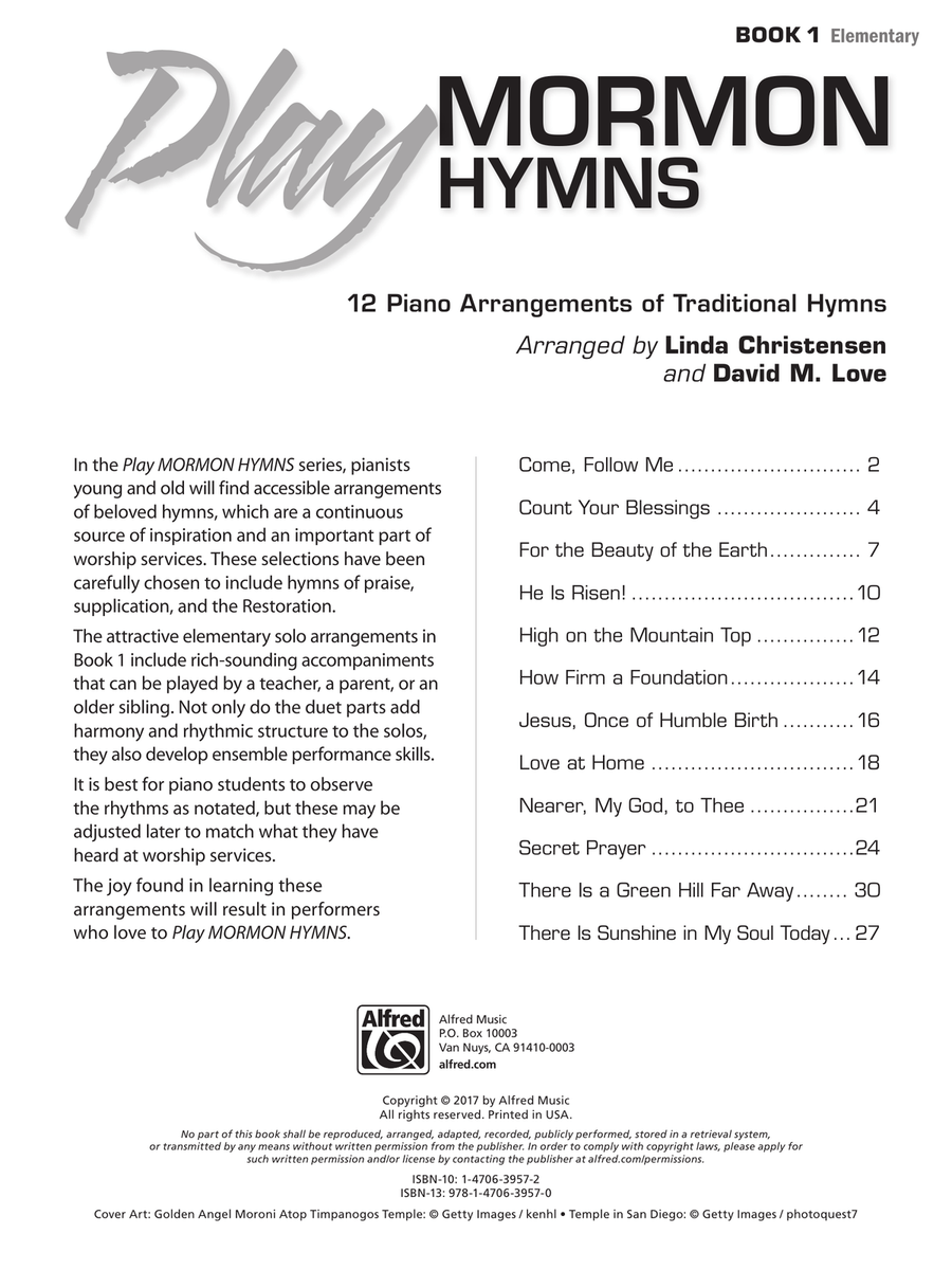 Play Mormon Hymns, Book 1: 12 Piano Arrangements of Traditional Hymns