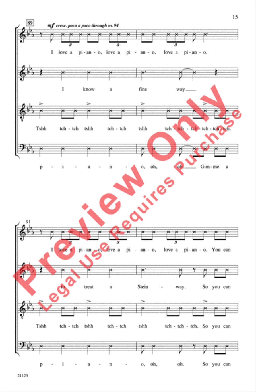 I Love a Piano 4-Part scores gallery preview page 15