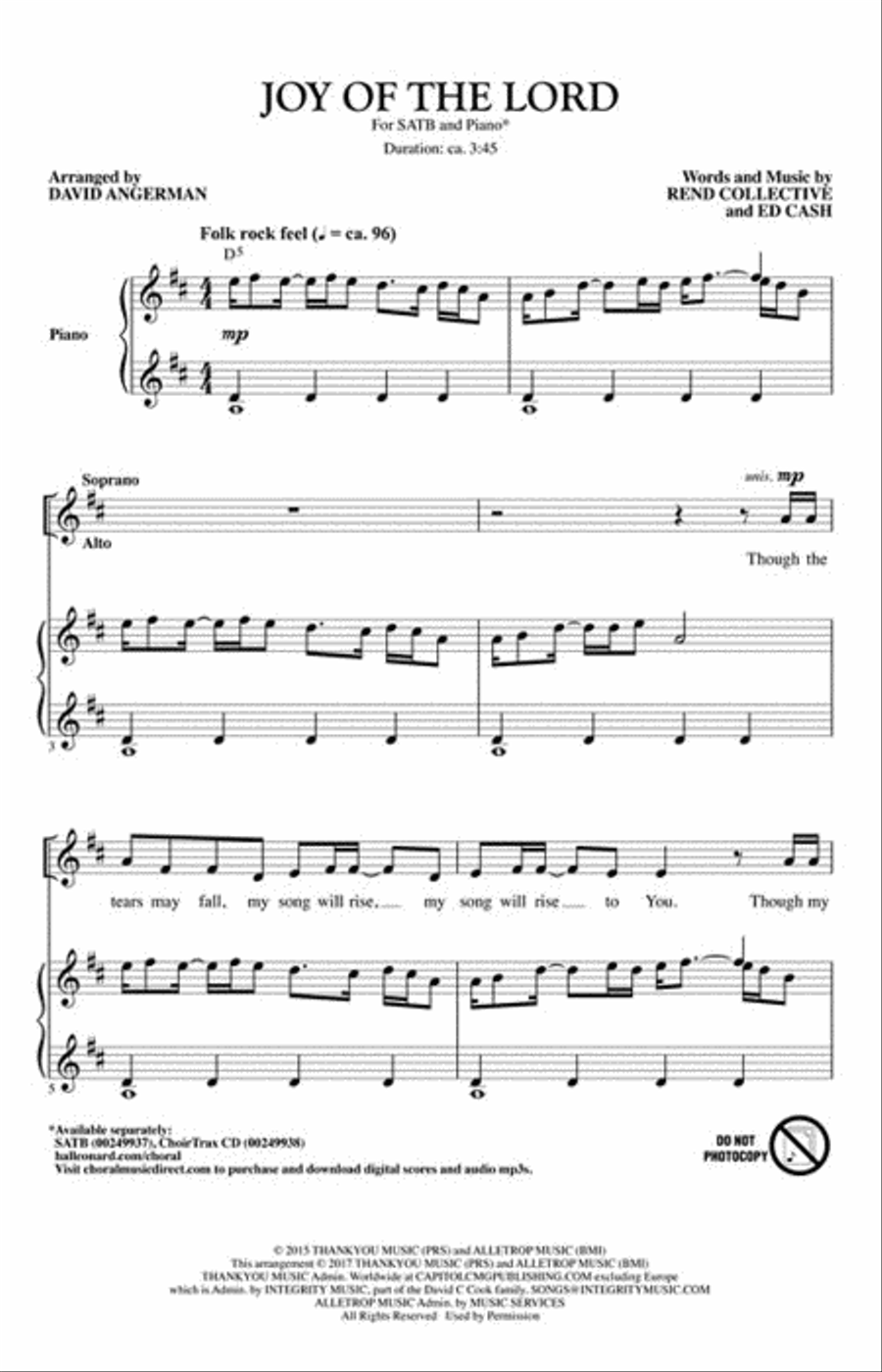 Joy of the Lord 4-Part scores gallery preview page 2