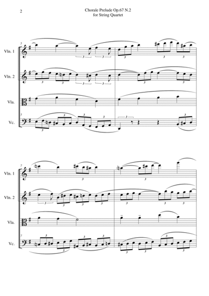 Chorale Prelude Op.67 N.2 for String Quartet image number null