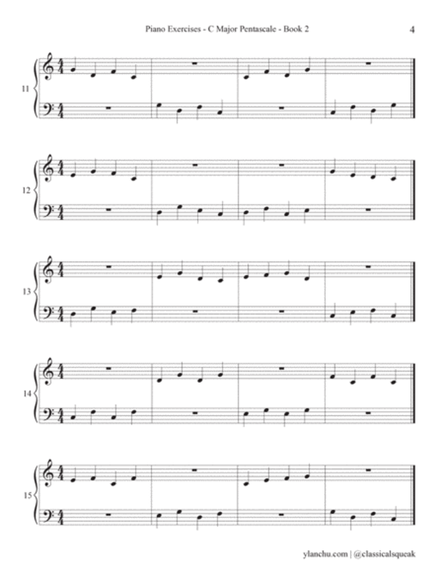 Beginner Piano Exercises - Sight Reading C Major Pentascale Book 2 (Digital PDF Download)