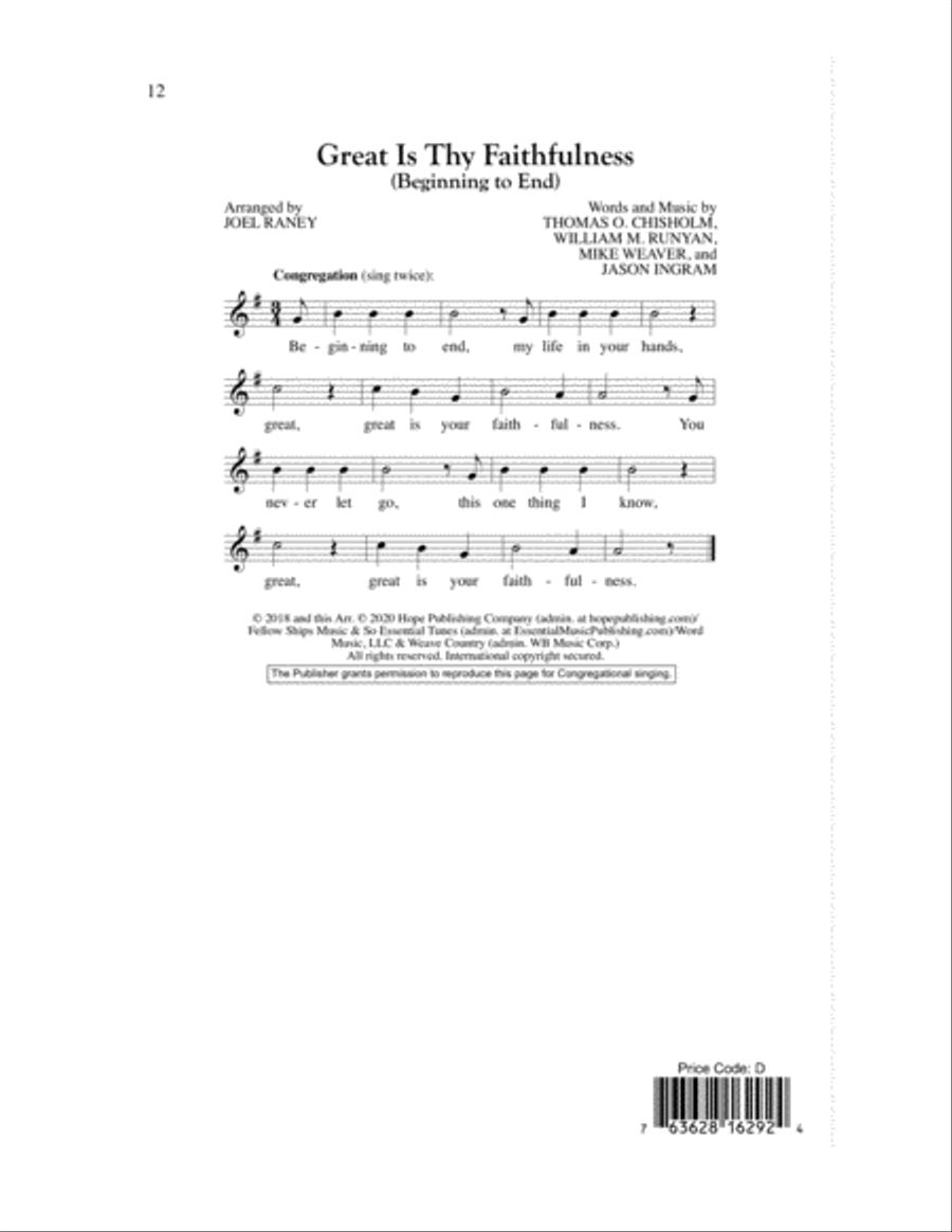 Great Is Thy Faithfulness (Beginning to End) Choir scores gallery preview page 12